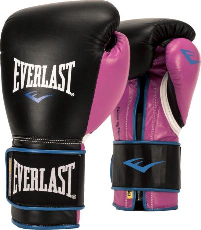 Боксерские перчатки Everlast Powerlock, тренировочные, P00000745-10, черный, розовый, вес 10 унций
