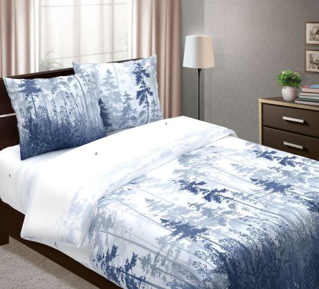 Комплект постельного белья ТК Традиция Традиция, для сна и отдыха, синий, белый