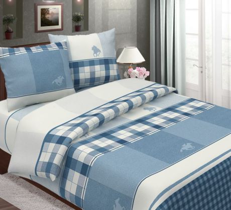 Комплект постельного белья ТК Традиция Традиция, для сна и отдыха, синий