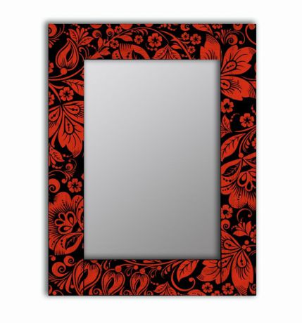Зеркало интерьерное Дом Корлеоне Зеркало настенное Красные цветы 65 х 65 см