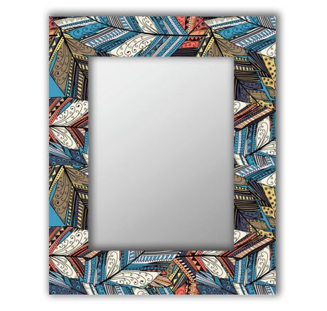 Зеркало интерьерное Дом Корлеоне Зеркало настенное Синие перья 50 х 65 см