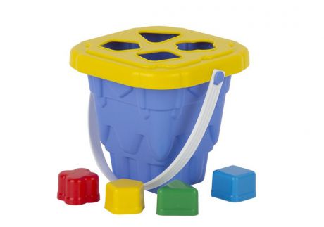 Развивающая игрушка Стром Ведро детское "Башня" с крышкой и 4 логическими фигурами