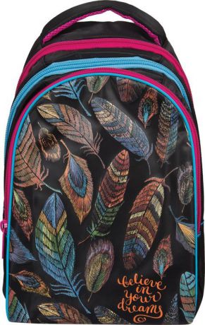 Рюкзак детский Berlingo Style Feathers, RU038079, голубой