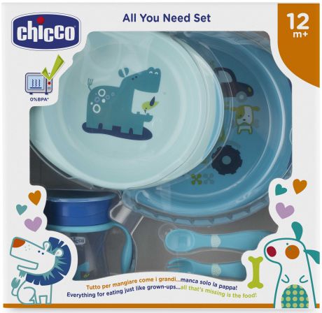Набор столовой посуды Chicco 92790, голубой