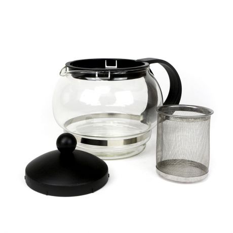 Чайник заварочный Kelli 3084/черный, черный, прозрачный