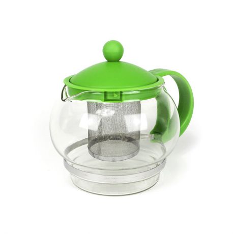 Чайник заварочный Kelli 3084/зеленый, прозрачный, зеленый