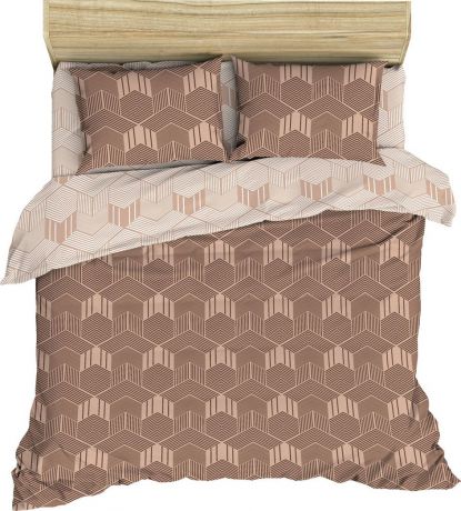 Комплект постельного белья Василиса, 182567, 1,5 спальный, наволочки 70x70, коричневый