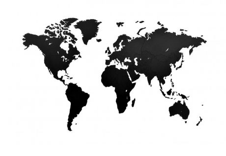 Украшение на стену Mimi Карта мира World Map True Puzzle Black 150 x 90 cm, черный