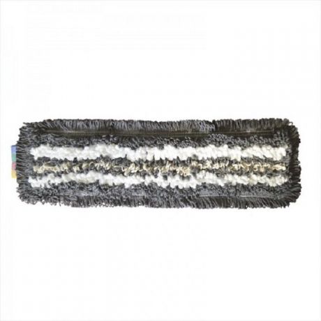 Насадка на швабру A-VM МОП плоский АССОРТИ, хлопок+серая вискоза+микрофибра, 40х13 см, серый