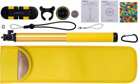 Монопод Momax Selfie Hero Bluetooth Selfie Pod, 150 см, желтый