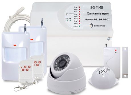 Охранная система для дома или дачи 3G MMS Часовой-8x8-RF BOX