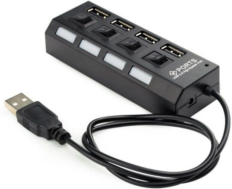 USB-концентратор Gembird UHB-U2P4-02, черный