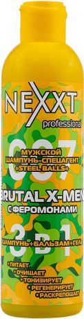 Nexxt Professional Мужской шампунь 3 в 1 "Steel Balls 007 Brutal X-Men", с феромонами, 250 мл