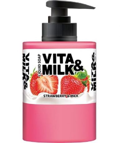 Жидкое мыло Vita&Milk Клубника и молоко 300 мл