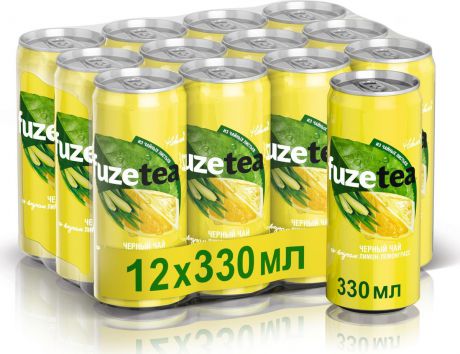 Холодный чай Fuzetea Лимон-лемонграсс, черный, 12 шт по 0,33 л