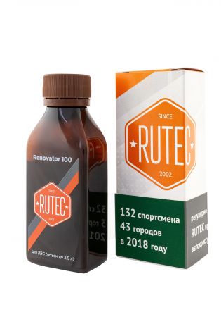 Присадка в масло RUTEC ПАД "RUTEC" Renovator 100, для ДВС до 2,5 л, от 100 т. км, 75 мл., светло-коричневый