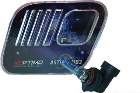 Лампа автомобильная Optima Astero, галогеновая, HB3 +80% White 5000K, HASHB3