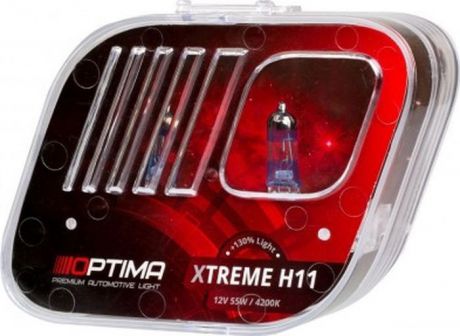 Лампа автомобильная Optima Xtreme, галогеновая, H11 +130% light 4200K, HXTH11