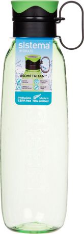 Бутылка для воды Sistema "Тритан", с петелькой, цвет: зеленый, 850 мл