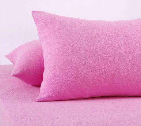 Наволочка Текс Дизайн махровая; В наборе 2 штуки 50 х 70; Цвет: розовый, розовый