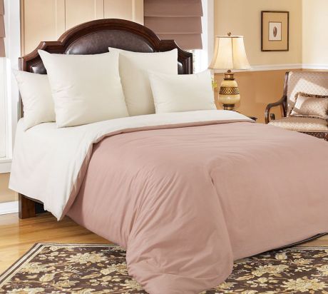 Комплект постельного белья Текс Дизайн "Какао" перкаль; размер: Семейный