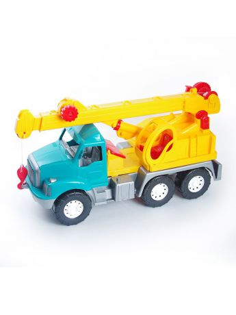 Машинка-игрушка Colorplast Автокран бирюзовый, желтый