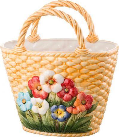 Декоративная чаша Lefard Корзина с цветами, 335-006, 32 х 18 х 31 см