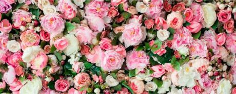 Картина Экорамка Розовые цветы 50x20 см, Холст