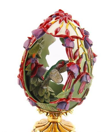 Яйцо декоративное Faberge OC36016, зеленый, бордовый, золотой, бежевый