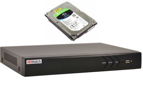 Регистратор Hiwatch IP-видеорегистратор DS-N308(B) со встроенным жестким диском SEAGATE Skyhawk ST1000VX005, 1Тб (ДИСК УЖЕ УСТАНОВЛЕН)