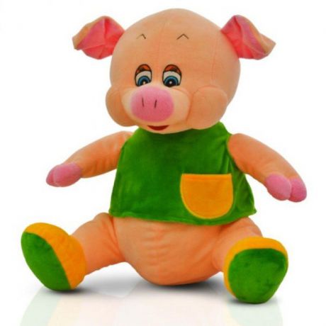 Мягкая игрушка Мир подарков Кузьма светло-розовый, зеленый, желтый