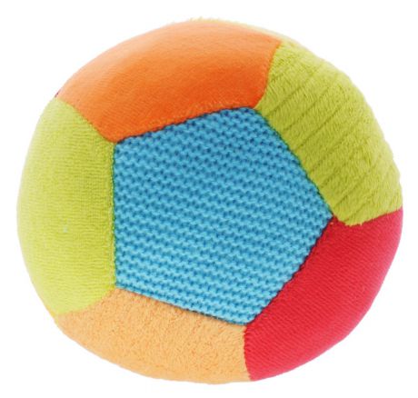 BabyOno Мягкая игрушка-погремушка Мячик цвет голубой оранжевый красный