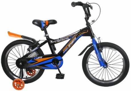 Велосипед детский Navigator Sport II, ВН18107, синий, черный, колесо 18"