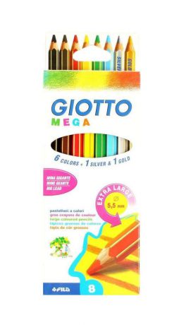 Цветные карандаши Giotto "Mega", 8 цветов