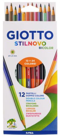 Giotto Набор цветных карандашей Stilnovo Bicolor Ast 12 штук