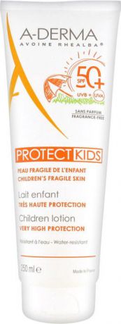 Солнцезащитный лосьон для детей A-Derma Protect Kids, SPF 50+, 250 мл