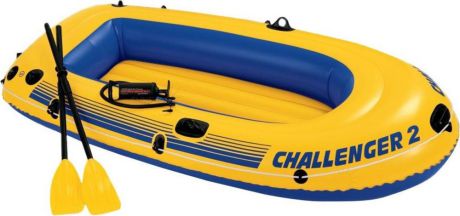 Лодка надувная Intex Challenger 2 Set, 68367NP, с веслами и насосом, до 200 кг, 236 х 114 х 41 см