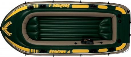 Лодка надувная Intex Seahawk 4 Set, 68351NP, с веслами, насосом и 2 подушки, до 400 кг, 351 х 145 х 48 см