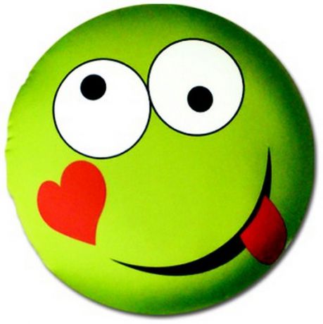 Подушка декоративная антистрессовая Смайл-мордочки, зеленый