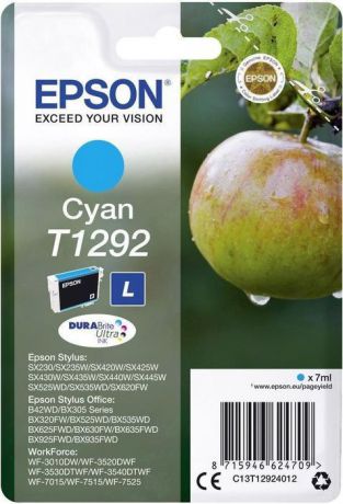 Картридж Epson T1292 (C13T12924012), голубой