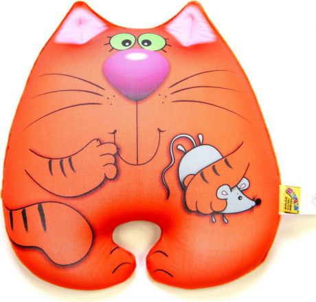 Подушка-игрушка Штучки, к которым тянутся ручки антистрессовая Кот Мышкин, оранжевый