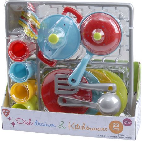 Playgo Игровой набор Сушилка с посудой 23 предмета