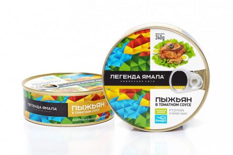 Рыбные консервы Легенда Ямала Пыжьян в томатном соусе Банка с ключом, 240