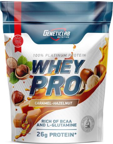 Протеин сывороточный Geneticlab Nutrition Whey Pro, карамель-фундук, 900 г