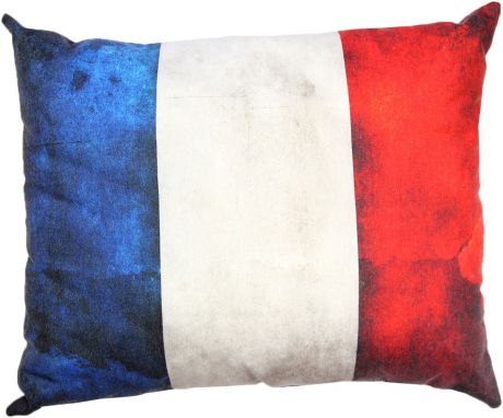 Подушка декоративная Штучки, к которым тянутся ручки "Флаг холст. Франция", цвет: серый, 48 x 38 см