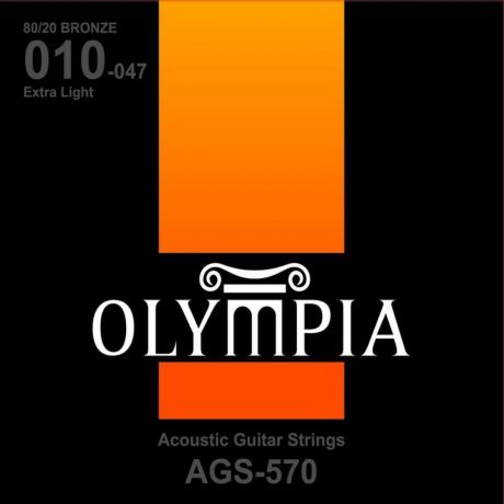 Струны для акустической гитары Olympia Bronze (10-14-23w-30-39-47), AGS570