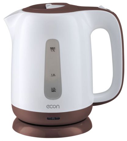 Электрический чайник Econ ECO-1702KE, белый, коричневый