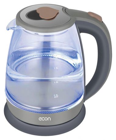 Электрический чайник Econ ECO-1736KE, прозрачный, серый металлик