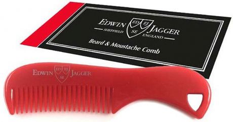 Edwin Jagger Расческа для бороды и усов, цвет: красный