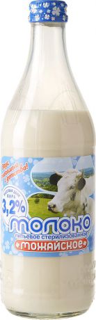 Молоко Можайское молоко, стерилизованное 3.2%, 450 мл